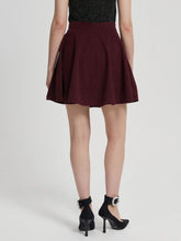Red Buttoned A-Line Skirt